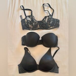 Bra bundle 2 Victoria's Secret and 1 Calvin Klein black Bras
